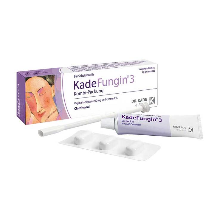 kadefungin-3-kombip-20-g Kadefungin 3 콤비네이션 팩 질 진균감염 크림 20g + 질정 3개 - 이미지 1